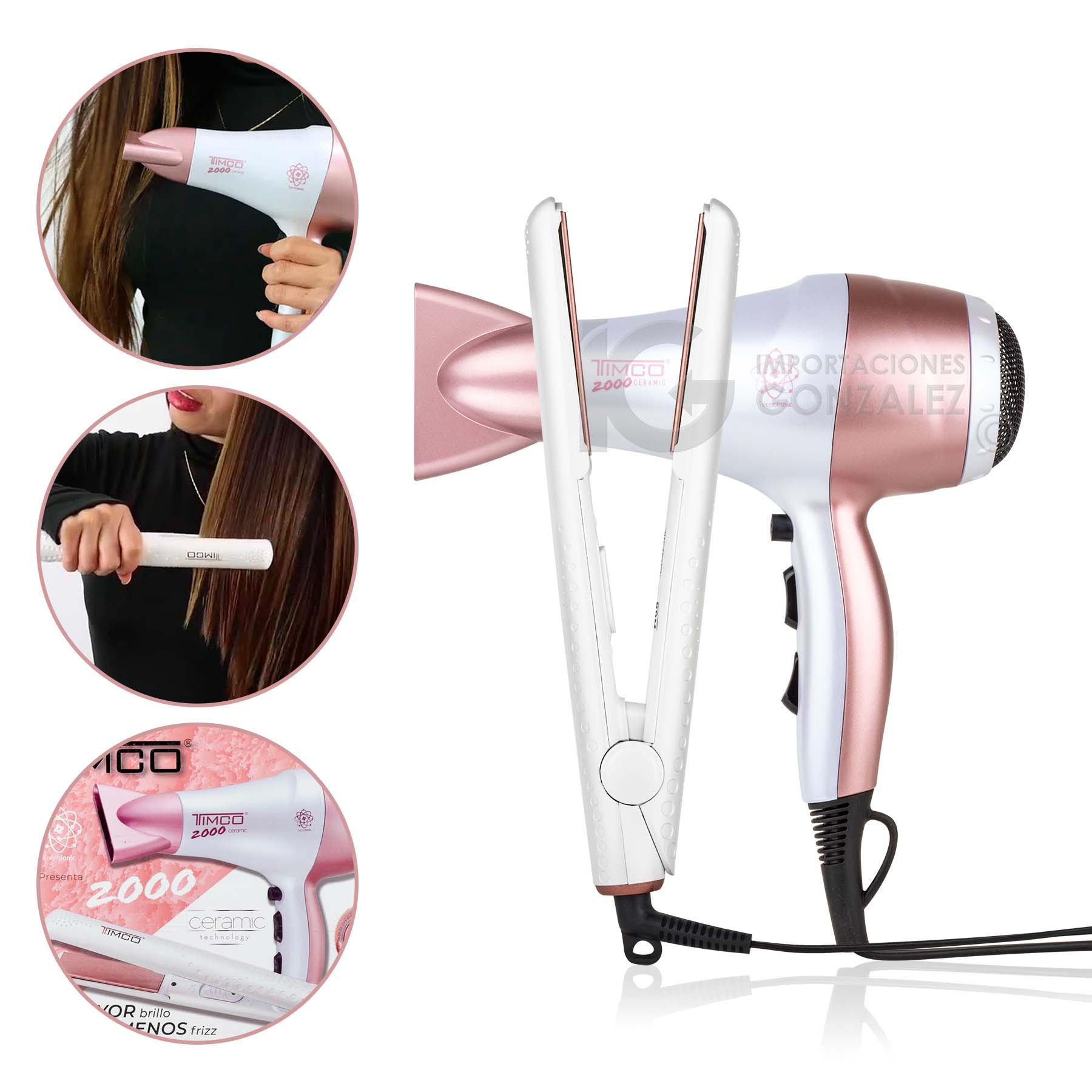 Linio Perú Linio Planchas De Cabello Combo Casero Secadora Plancha